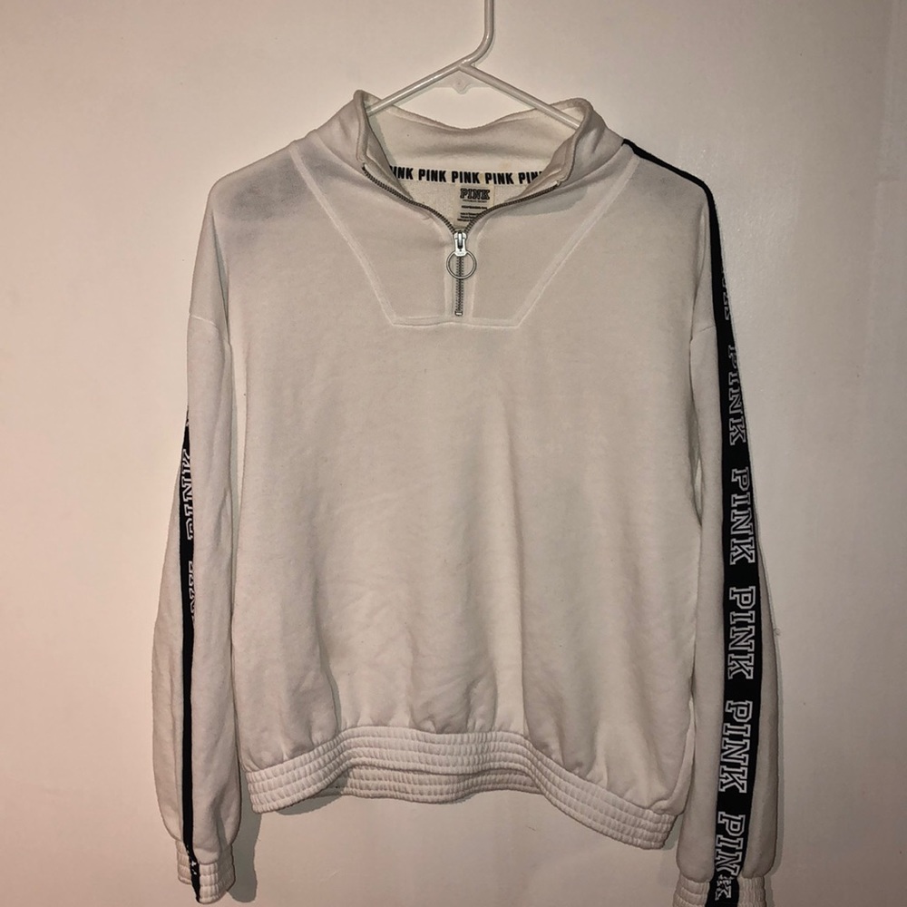 white and black PINK sweatshirt